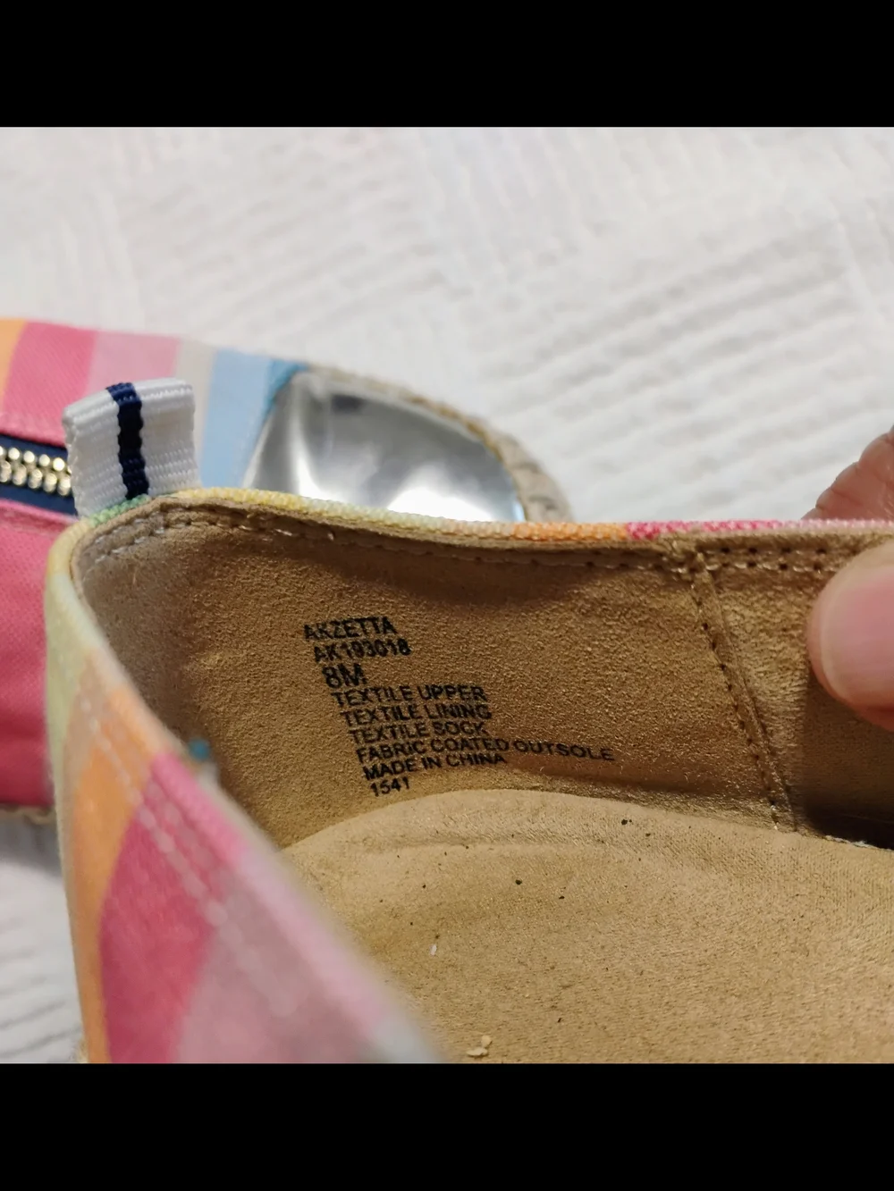 Anne Klein Jax Espadrilles Rainbow Stripe Canvas Flats Silver Toe Slip On Shoes